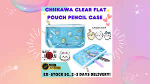[Direct from Japan] Stock SG 100% Original Bandai Chiikawa Clear Flat Kids Pouch Pencil Case Blue
