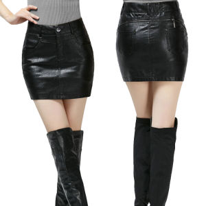 New Fall/Winter Slimming Lamb Leather Pencil Skirt