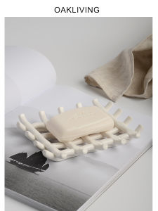 Nordic Style Ceramic Woven Soap Dish Oakliving Brand Drainage Soap Plate for Home Use B&B Hotel Public Area Handmade Craft