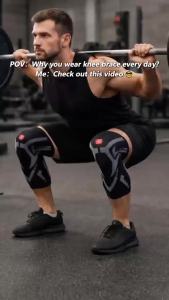 Durable Professional Knee Brace for Basketball Workout Antislip Strip Side Stabilizers Sport Knee Support with TPE Pad