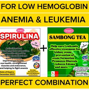 SPIRULINA+SAMBONG(PERFECT COMBINATION)FOR EYE PROBLEM ANEMIA LEUKEMIA 50 TEA BAGS
