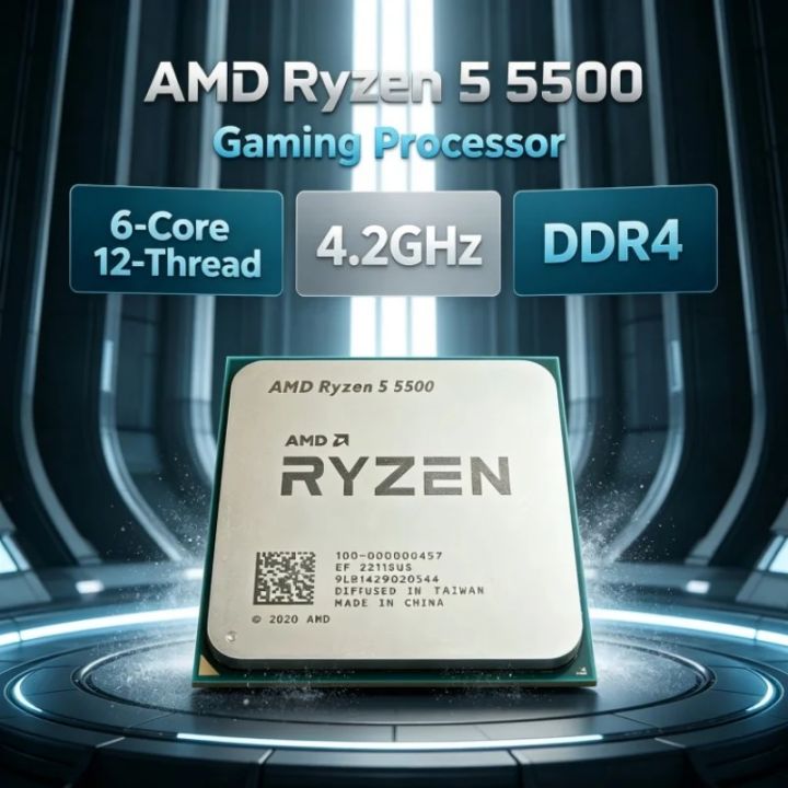 AMD | AMD Ryzen 5 R5 5500 Gaming CPU 6-Core 12-Thread 3.6GHz 4.2