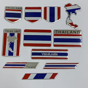 Tem nhôm logo cờ Thái Lan - Dán trang trí ô tô xe máy laptop.....