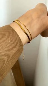 Gelang Tangan Wanita 2 Layer Titanium Korean Style