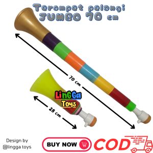 1 Pcs terompet PELANGI JUMBO 70 cm terompet plastik