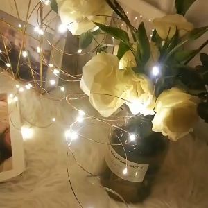 2M10ชิ้น ไฟ LED ประดับตกแต่งห้องนอน สีเหลือง พร้อมแบตเตอรี่ ไฟประดับคริสต์มาสแบบสายทองแดง ไฟประดับขนาดเล็ก งานปาร์ตี้คริสต์มาส งานแต่งงาน