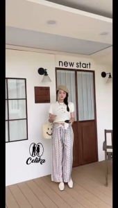 CELIKA || Celana Demia 68 Kulot Rayon Aksen Pita | Celana Kulot Santai Fashion Wanita