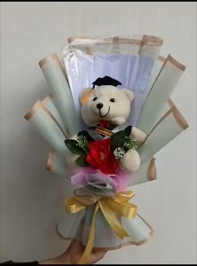 (READY BUKET) BUKET BONEKA WISUDA DAN UANG KOSONG / BUKET KELULUSAN / BUKET WISUDA UANG /BUKET UAMG 5 SLOT