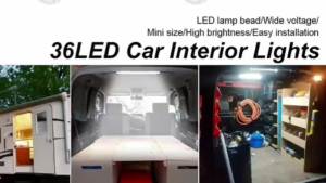4 36LED Độ Sáng Cao Xe Đèn Đọc Sách Đa Năng Nội Thất Ốp Trần Dải Đèn Cho Văn Xe Tải RV Người Cắm Trại Thuyền 12V 24V