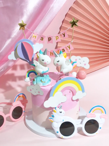 3D Hot balloon with Clouds Cake Topper Bakery Baking Decorate