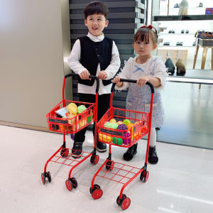 Childrens Shopping Cart Toy Play House Boys and Girls Metal Simulation Large Trolley Birthday New Year Gift Supermarket