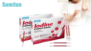 SG-Stock [50Pcs]disposable cotton swabs with iodine for wound disinfection portable independently packaged
