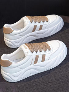 WANGGONGZHU | Leather Thick Bottom Breathable White Sneakers Womens Spring New Lightweight Casual Fashion Versatile Low Cut Single Shoes
