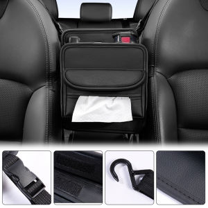 Seamital ghế xe hơi giữa móc áo túi lưu trữ dung tích lớn tự động Hộp để đồ sau ghế túi đựng Thùng mô cốc nước Túi lưu trữ