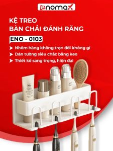 Đồ đựng bàn chải răng Enomax dán tường đa năng tiện lợi chất liệu nhôm hàng không cao cấp chống gì Eno 0102