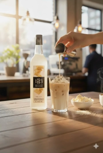 1883 MAISON Routin White Chocolate Syrup 1L - Premium French Syrup for Coffee Milk Tea & Desserts