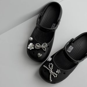 Luxury pearl bow Shoe Charms Set Women Retro Ballet Shoes corc charms pack fashion Shoe decorations DIY Shoe Accessories