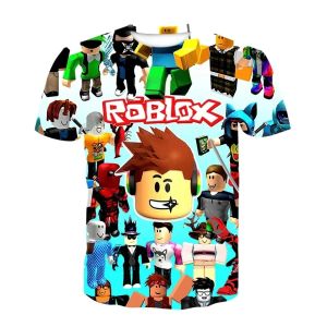 Roblox Game kids T-shirt cosplay costumes Child Cartoon Short sleeve top 3D Print Casual Street Clothes