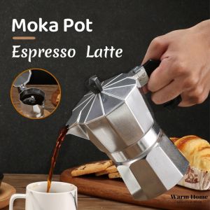 Quivlox 150/300/450ml Moka Pot Italian Top Coffee Maker Moka Aluminum Espresso Cafeteria Coffee Pot Maker