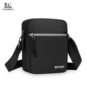 LouisWill Mens Shoulder Bag Mini Phone Bag Waterproof Oxford Cloth Bag Messenger Bag Leisure Sport Street Bag Travel Bag Business Bag Large Capacity Cross Body Bag Lightweight Casual Bag Sling Bag