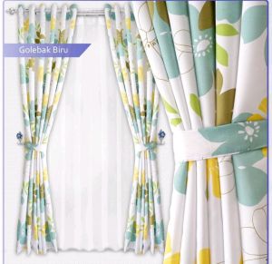 GORDEN MOTIF BUNGA BIRU/OREN GORDEN JENDELA MINIMALIS MODEL SMOKRING