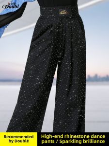 DANBAOLUO | High-end Black Rhinestone Dance Pants