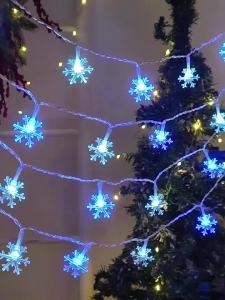 1pc LED Christmas Snowflake String Light Indoor Hanging Decorative Light Fairy Atmosphere Lamp for Wedding Party Battery Box/USB