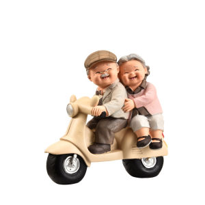 Creative Elderly Couple Figurine Home Decor Wedding Anniversary Gift Resin Sculpture Southeast Asia Style Living Room Decor