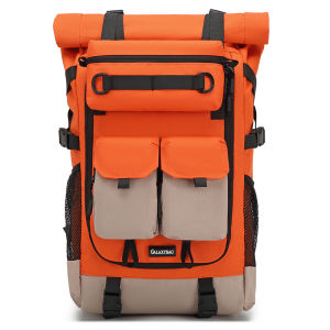 Mens Casual Commuting Large Capacity Backpack Outdoor Camping Travel Hiking Bag Laptop Backpack Nylon Material Arc Shoulder Strap
