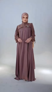 Nadheera Luxury Aruna Dress Matt Babydoll Dan Rayon Simple Anggun Darkchoco ZH174