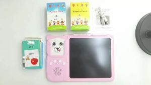 2 in 1 Talking Flash Cards & LCD Writing Tablet English Learning Education Toy with Audio Sound Gifts for Kids Boy Girl Toddler