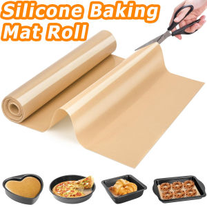 Silicone Baking Mat Roll Large Reusable Heat Resistant Oven Liner for Cookie Bread Non-stick Non Slip Dough Rolling Pastry Mat