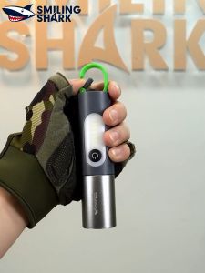 Smiling Shark SD0708 Portable Keychain Light Led M77 Super Bright Torch Light COB Touchlight Pocket Small Flashlight USB Rechargeable Zoomable With Hook Home Emergency Outdoor Lighting