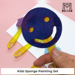 32pcs Blue Kid Sponge Set |Sponge Painting Set| Kid Drawing| Painting for kid| Brushes Kit for Art & Craftl Kid Early Learning painting set| Washable Paint Brushes Set| Painting DIY l Creative Painting