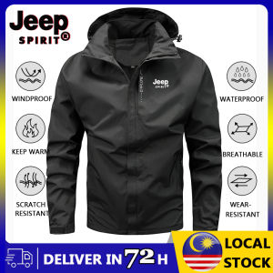 JEEP SPIRIT Windproof Waterproof For Men Multifunctional Outdoor Sports Hiking Jacket In Black
