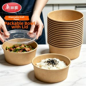Maryya | Disposable Thickened Eco-friendly Soup Bowl With Lid Round Paper Box