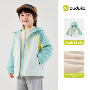 DUDUJIA | Áo Khoác Softshell Trẻ Em 3 Trong 1 Chống Gió Bảo Vệ Ba Lớp