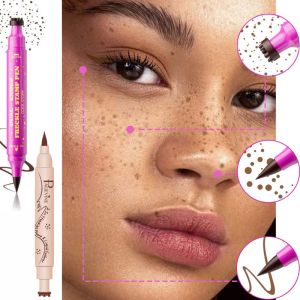 Double-end Freckles Stamp Pen Makeup 3-IN-1 Eyeliner Freckle Seal Waterproof Face Concealer Contour Natural Brown Freckle Makeup