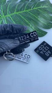 Gantungan kunci plat nomor custom nama akrilik / Rexurior
