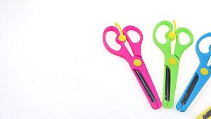 Safety Scissors Handmade Kids Art Craft Plastic Scissors Child-Safe Round Head Training Scissors Student Scissors Sealer