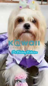 KAWAII QA°02 Pet Bowknot with Collar Student Dress Skirt - Cute Mini Skirt Costume for Pets
