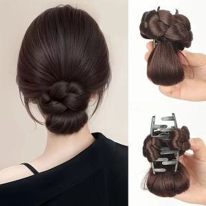 Inspired Black Synthetic Hair Bun Wig Hair Claw Clip Easy-to-Apply Low Updo Hair Accessory for Women Stylish Outfits Hairpiece
