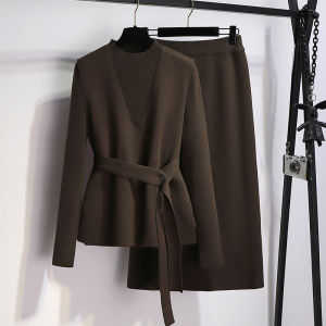 LANQIONG | Stylish Spring Knit Skirt Set