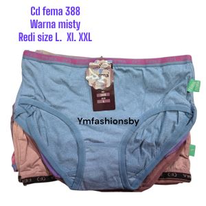 6pcs CELANA DALAM WANITA FEMA 388 BAHAN KATUN MISTY