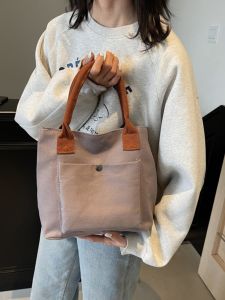 New Canvas Tote Bag Korean Forest System Handbag Small Cloth Bag Womens Lunch Box Bag Mothers Bag Soft Shopping Bag Shape