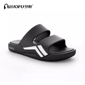 Luofu Mens Outdoor Sports Slippers Thick Bottom Anti-slip Soft Elastic Home Comfortable Sandals Slippers Simple Style EVA Material