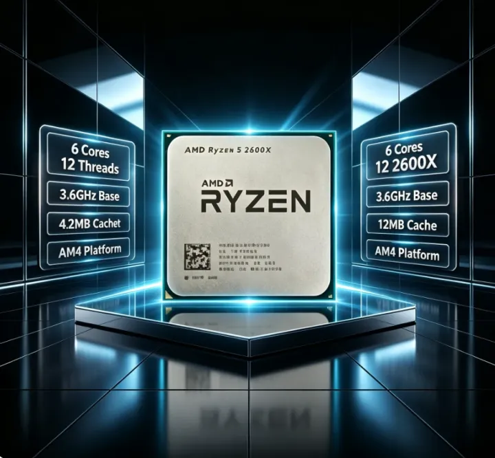 AMD | AMD R5 2600X High Frequency AM4 CPU 6 Cores 12 Threads 12MB Cache For DIY Mid-Tier Gaming Desktop Computer Without Cooler