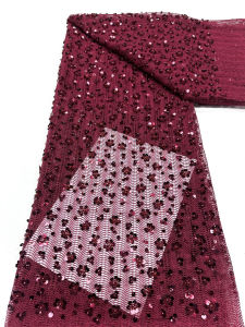 White Luxury Nigerian Handmade Beaded Lace Fabric 2026 High Quality Sequins Embroidery African French Mesh Lace Fabric For Dress
