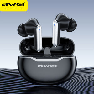 หูฟังไร้สาย Awei T50 บลูทู ธ 5.3 DNS โทรยกเลิกเสียง HiFi เสียงสเตอริโอดนตรีหูฟัง IPX6 กันน้ำพร้อมไมโครฟสำหรับโทรศัพท์มือถือ Android ซัมซุง iPhone