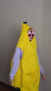 ชุดจั๊มสูทคอสเพลย์ รูปกล้วย สําหรับเวที เสื้อผ้าการแสดงวันเด็ก ผลไม้ รูปทรงกล้วย แฟชั่นโชว์ที่เป็นมิตรต่อสิ่งแวดล้อม เสื้อผ้าการแสดงบนเ